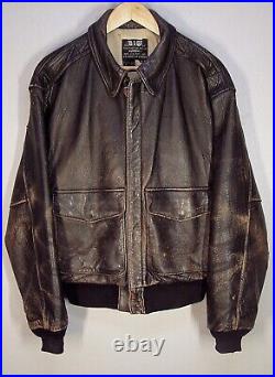 Vtg Patina AVIREX A-2 USAAF US Army Air Force LEATHER FLIGHT JACKET Men M Medium