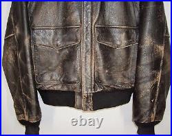 Vtg Patina AVIREX A-2 USAAF US Army Air Force LEATHER FLIGHT JACKET Men M Medium