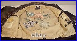 Vtg Patina AVIREX A-2 USAAF US Army Air Force LEATHER FLIGHT JACKET Men M Medium