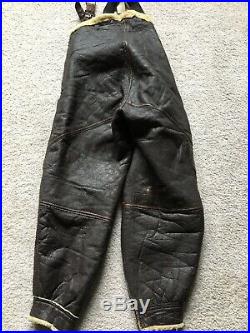 Vtg Type A-5 US Army Air Force WWII Sheepskin Leather Flight Pants Size 38R
