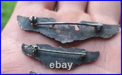 Vtg US Army Air Corps WW2 Air Force Sterling Silver Pilot Wings Pin Badges Lot 3