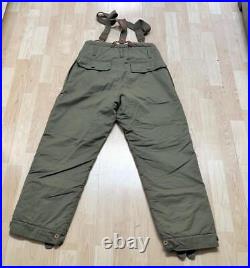 Vtg WW2 40's US Army Air Force A-9 Cold Weather Flight Pants sz 36 with Suspenders