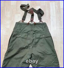 Vtg WW2 40's US Army Air Force A-9 Cold Weather Flight Pants sz 36 with Suspenders