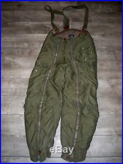 Vtg WW2 US Army Air Force A11 Flight Pants Uniform Trousers Bomber Pilot Bibs 30