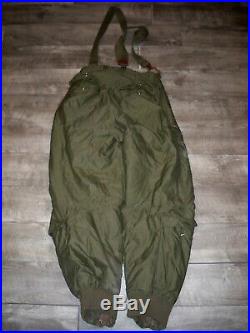 Vtg WW2 US Army Air Force A11 Flight Pants Uniform Trousers Bomber Pilot Bibs 30