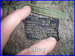 Vtg WW2 US Army Air Force A11 Flight Pants Uniform Trousers Bomber Pilot Bibs 32
