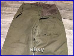 Vtg WW2 WWII US Air Army Force Type A-10 Winter Flight Bibs Pants OG Size 38