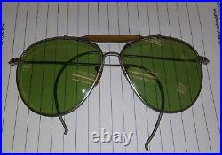 Vtg WWII B&L Bausch & Lomb AN-6531 US Army Air Force Aviator Sunglasses Green