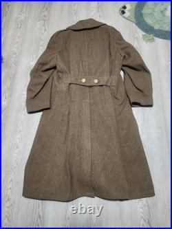 Vtg. WWII US Army Overcoat Wool Trench MST SGT 9Th Army Air Force 1940 Overseas