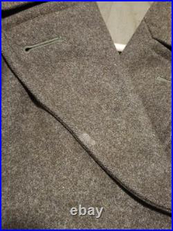 Vtg. WWII US Army Overcoat Wool Trench MST SGT 9Th Army Air Force 1940 Overseas