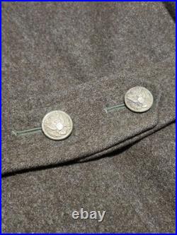 Vtg. WWII US Army Overcoat Wool Trench MST SGT 9Th Army Air Force 1940 Overseas