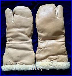 Vtg WWIl US Air Force Army Aviator Bomber Gloves -One Finger Trigger Mittens