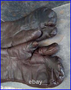 Vtg Ww2 Us Army Air Force Leather Gunner Gloves Type A-9a Medium