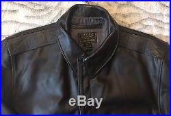 WILLIS & GEIGER Air Force US Army A2 Brown Leather Flight Jacket Sz 44T XLT