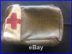WW 2 II US Army Air Force Aeronautic First Aid Kit Green Hand Painted Red Cross
