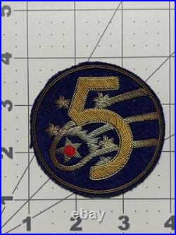 WW 2 US Army Air Force 5th Air Force Bullion Wool Patch Inv# K6543