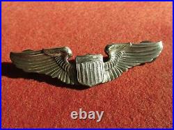 WW 2 US Army Air Force AAF Pilot wing 3 inch clutch back sterling fasteners
