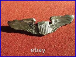 WW 2 US Army Air Force AAF Pilot wing 3 inch clutch back sterling fasteners