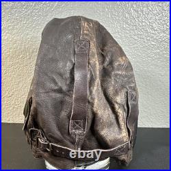 WW II ARMY AIR FORCES TYPE A-11 LEATHER FLYING HELMET-SELBY SHOE CO Size large