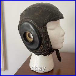 WW II US Army Air Force Leather Flight Helmet Type A-11 No. 3189 Small Goodrich