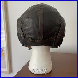 WW II US Army Air Force Leather Flight Helmet Type A-11 No. 3189 Small Goodrich