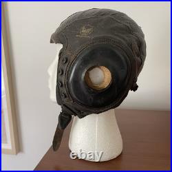 WW II US Army Air Force Leather Flight Helmet Type A-11 No. 3189 Small Goodrich