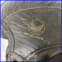 WW II US Army Air Force Leather Flight Helmet Type A-11 No. 3189 Small Goodrich