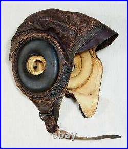 WW II US Army Air Force Leather Flight Helmet Type A-11 No. 3189 VG Condition