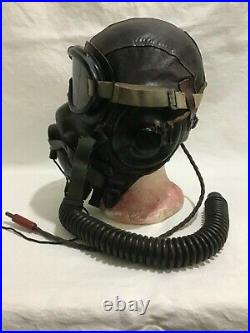 WW II US Army Air Forces leather helmet, goggles, oxygen mask