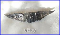 WW1 US Army Airforce Tiffany Co. Pilot Wing 2.5 Sterling Pinback