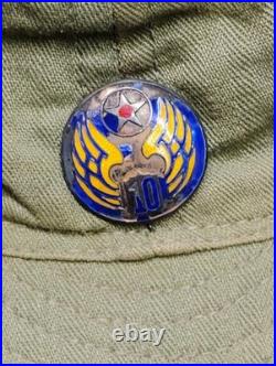 WW2 10th Army Air Corps Pilot Crew Mechanics Cap Hat Enamel Pin USAAF Air Force