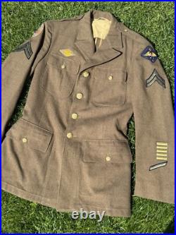 WW2 1942 U. S. Army Air Force Military Jacket Ike 38R? Medium Corporal 13th AAF