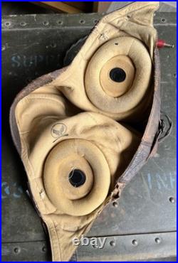 WW2 Army Air Forces Type A-11 Leather Flight Helmet Large With ANB-H-1 Receivers