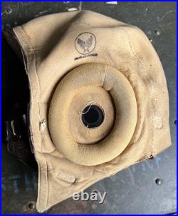 WW2 Army Air Forces Type A-11 Leather Flight Helmet Large With ANB-H-1 Receivers