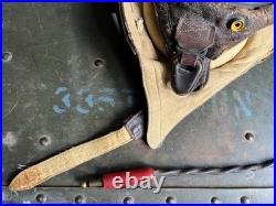 WW2 Army Air Forces Type A-11 Leather Flight Helmet Large With ANB-H-1 Receivers