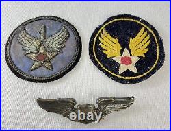 WW2 Bullion Patch Lot US Army Air Force 1st Sterling Pilots Wings Original USAAF