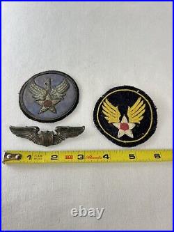 WW2 Bullion Patch Lot US Army Air Force 1st Sterling Pilots Wings Original USAAF