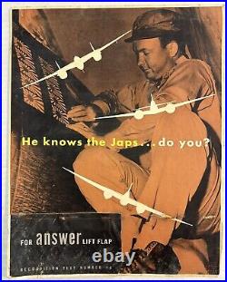WW2 He Knows The Japs. Do You U. S. ARMY AIR FORCE RECOGNITION POSTER WWII