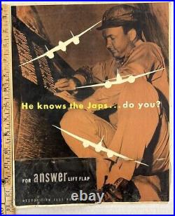 WW2 He Knows The Japs. Do You U. S. ARMY AIR FORCE RECOGNITION POSTER WWII