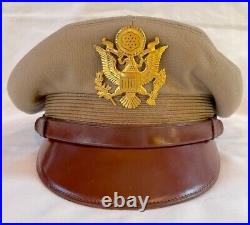 WW2 Korean War USAF Army Air Corp Officers Service Visor Hat Cap Sz 7-1/4