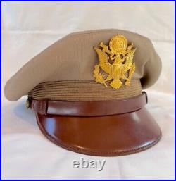 WW2 Korean War USAF Army Air Corp Officers Service Visor Hat Cap Sz 7-1/4