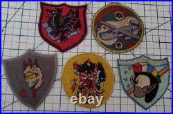 WW2 Lot of 5 Diff Bomb Fighter Squadron USAAF Patch US Army Air Force #7 Patches