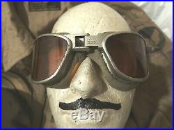 WW2 NAMED US Army Air Force AAF AN-6530 Pilot Aviator Flight Goggles with Strap