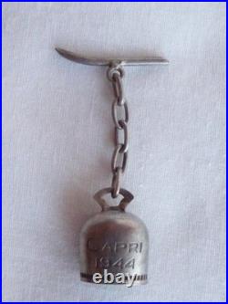 WW2 ORIGINAL US Army Air Force Capri San Michele Bell 800 Silver Good Luck Charm