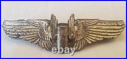 WW2 Sterling silver patina US Army Air Force Aerial Gunner Wing pin