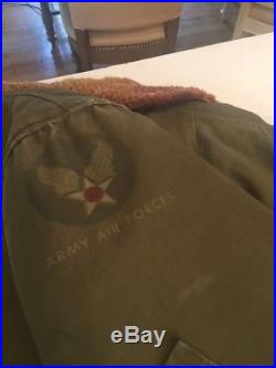 WW2 U. S ARMY AIR FORCE B-15 winter flight jacket(Bobrich Mfg. Jacket)size 42
