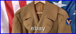 WW2 U. S. Army Air Corps Doeskin Coat 9th Air Force 1945 B29 C47 Pea Officers