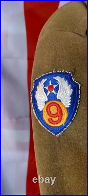 WW2 U. S. Army Air Corps Doeskin Coat 9th Air Force 1945 B29 C47 Pea Officers