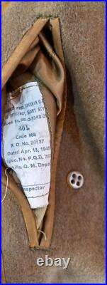 WW2 U. S. Army Air Corps Doeskin Coat 9th Air Force 1945 B29 C47 Pea Officers