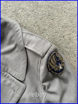WW2 US 15th Army Air Force Officer Pinks Trench Coat 38L Bullion Patch MS